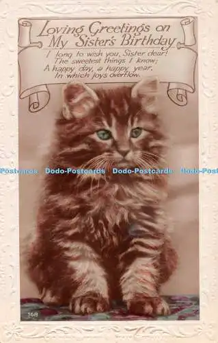 R549714 Liebe Grüße zum Geburtstag meiner Schwester Katze RP