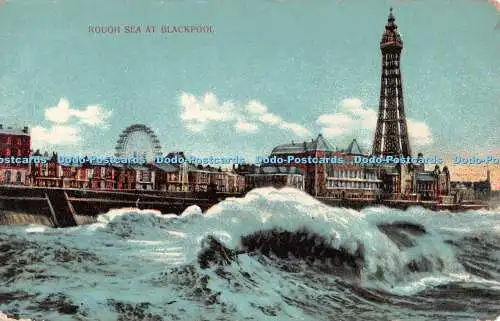 R543364 Raue See bei Blackpool Postkarte