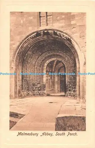 R549734 Malmesbury Abbey South Porch Tuck Sepia Plate Marked N Riddick