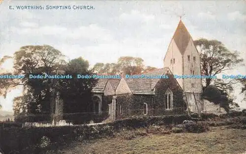 R543378 Worthing Sompting Church The Photochrom Celesque Series