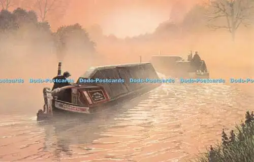 R547685 Grand Union Canal Autumn Sunrise J Salmon Aquarell