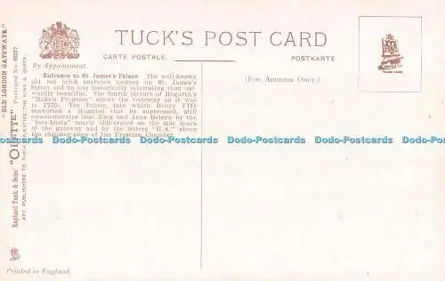 R549755 Eingang zum St James Palace Old London Gateways Tuck Oilette Nr. 6257
