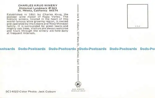 R547740 California St Helena Historical Landmark Charles Krug Winery Jack W Cobu