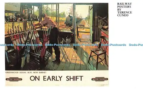 R543598 Eisenbahn Poster von Terence Cuneo Greenwood Stellwerk New Barnet On Earl