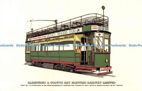 R549993 Llandudno and Colwyn Bay Electric Railway Limited Fleet Nos 7 15 From Bo