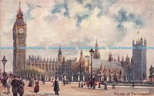 R547939 London Houses of Parliament Tuck Oilette Postkarte Nr. 7898 Charles E Flow