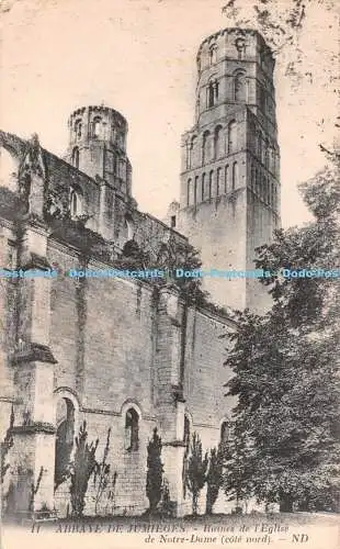 R546164 Abbaye de Jumieges Ruines de l Eglise de Notre Dame cote nord ND Neurdei