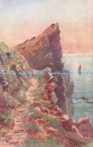 R548065 Elliott Newquay Cliff Path Headland Artist Series J W Ruddock