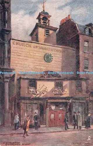 R548082 St Ethelburgas Church Old London Churches Tuck Oilette No 6258