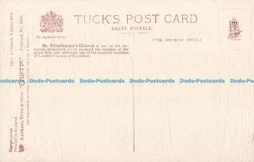 R548082 St Ethelburgas Church Old London Churches Tuck Oilette No 6258