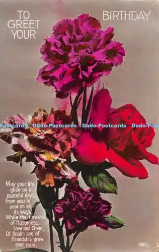 R546352 To Greet Your Birthday Flowers RP 1927