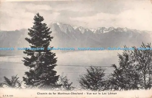 R550261 C P N 1305 Chemin de fer Montreux Oberland Vue sur le Lac Leman 1908