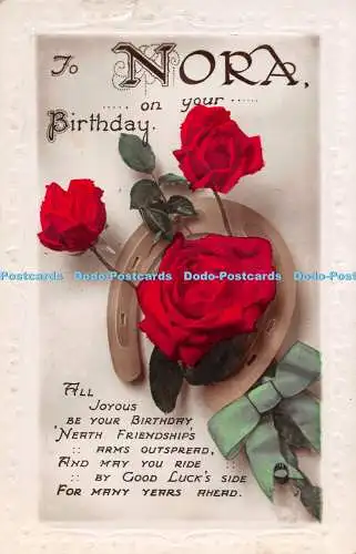 R548222 To Nora on your Birthday All Joyous be your Birthday Regent Publishing R