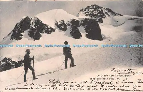 R543915 Le Glacier du Theodulpass et le Breithorn C P N 2995 1906