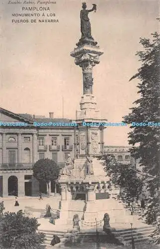 R548262 Eusebio Rubio Pamplona Monumento a los Fueros de Navarra H M Madrid