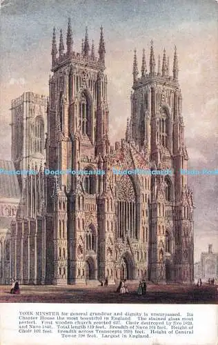 R548293 York Minster W A Bilton Bild Postkarte Emporium York