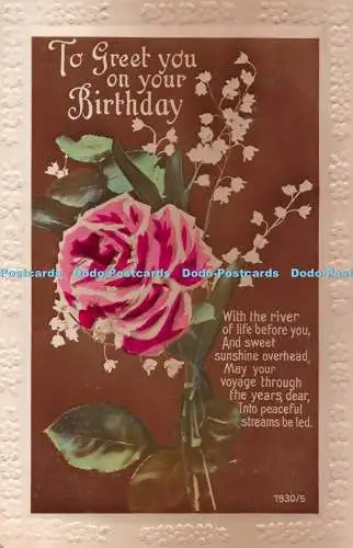 R544019 To Greet you on your Birthday With river of life before you 1930 5 RP Gr