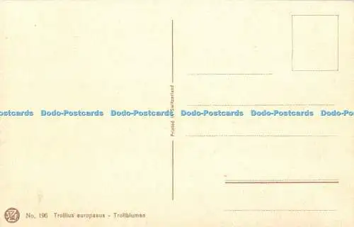 R544034 Nr 196 Trollius europaeus Trollblumen St Z F