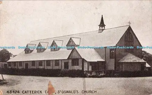 R548425 48474 Catterick St Oswalds Church Sepiatone Series Photochrom Press Cens