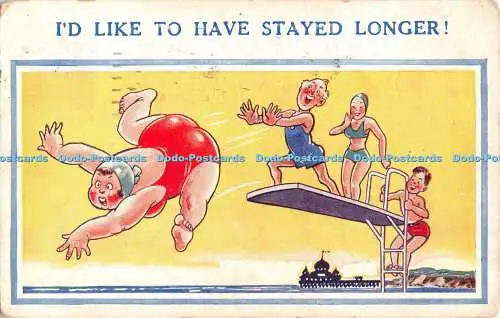 R550518 Ich wäre gerne länger geblieben Super Comic Postkarte 1949
