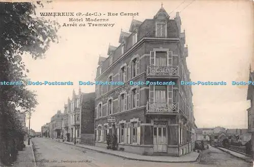 R548444 Wimereux P de C Rue Carnot Hotel Moderne Arret du Tramway Stevenard