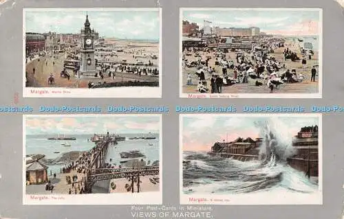 R550526 Vier Postkarten in Miniaturansichten von Margate Marine Drive The Pictorial
