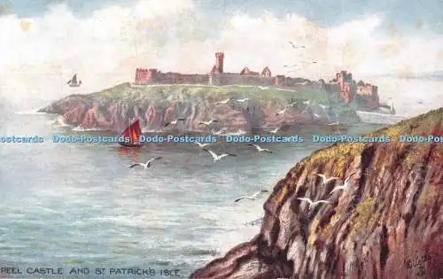 R546669 Peel Castle und St Patrick Isle Isle of Man Peel Tuck Oilette 7472