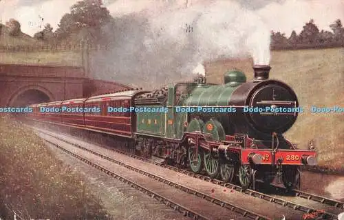 R544289 G N Ry Leeds Speisewagen Express bei Hadley Holztunnel Lokomotive Publi