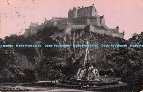 R546769 Edinburgh Castle and Ross Fountain M J Caledonian Serie 1917