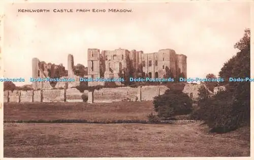 R550684 Kenilworth Castle From Echo Meadow W H S L Tritone Art Series No 1127