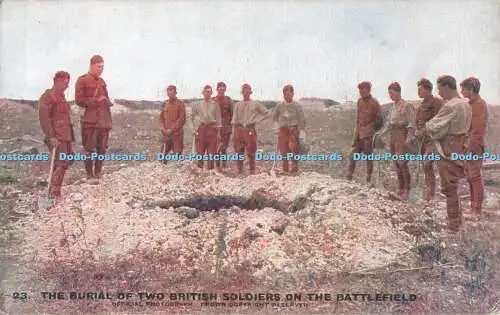 R546775 Das Begräbnis zweier britischer Soldaten auf dem Schlachtfeld offizielles Kriegsfoto