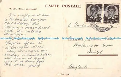 R544318 Dubrovnik Perle Adria Jugoslawien 12 JAHR 1938