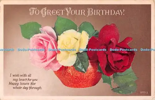 R546788 To Greet Your Birthday Rose M K Figur M K 25 Serie RP