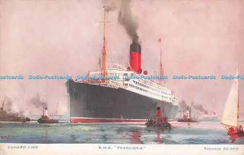 R546797 Postkarte Cunard Linie R M S Franken