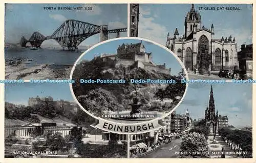 R548718 Edinburgh Castle and Ross Fountain St Giles Cathedral E T W Dennis Photo