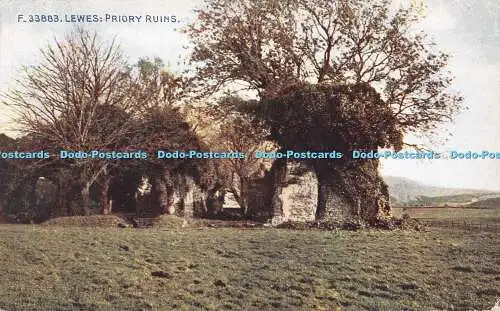 R544374 F 33883 Lewes Priory Ruins Celesque Series Photochrom