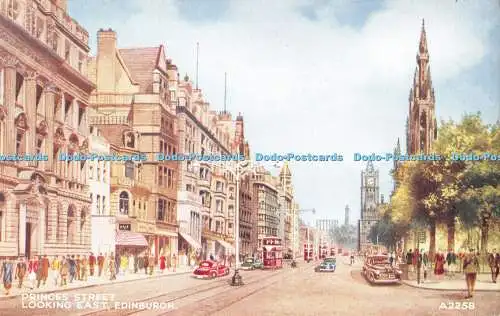 R544414 Princes Street Looking East Edinburgh A2258 Kunstfarbe E W Trick Valenti