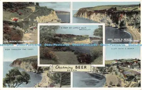 R550812 Charming Beer Devon The Beach Looking East E T W Dennis Multi View