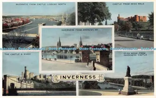 R550822 Inverness The Castle and River E T W Dennis Multi View