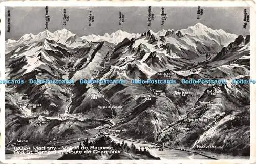 R544469 12024 Martigny Vallee de Bagnes Grd St Bernard et Route de Chamonix Perr