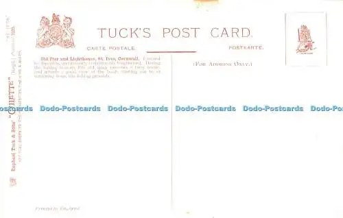 R548828 St Ives Cornwall Der Kai und Leuchtturm Tuck Oilette Postkarte 7025
