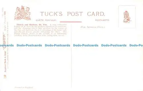 R548843 St Ives Kirche und Hafen Tuck Oilette Postkarte 7025