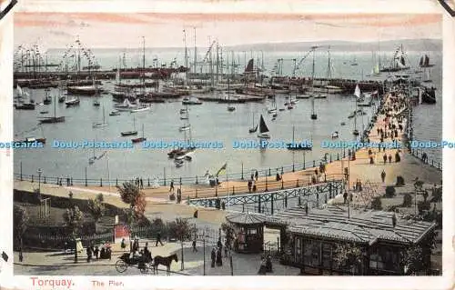 R547035 Torquay Pier 805 Autochrom Bild Briefpapier Marke Pfau 1904