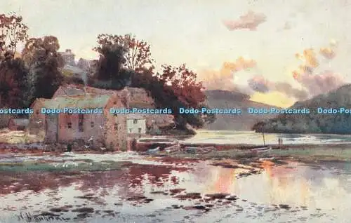 R548897 Looe The Old Mill Sunset Photochrom W Keast Serie