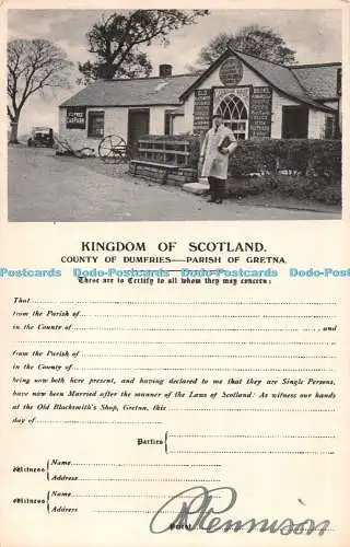 R551020 Kingdom of Scotland County of Dumfries Parish of Gretna The Blacksmith S