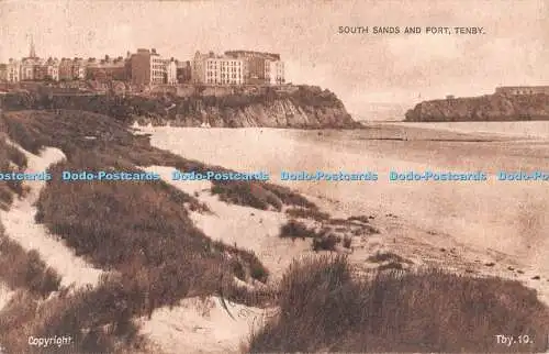 R549016 Tenby South Sands and Fort Lilywhite 1924