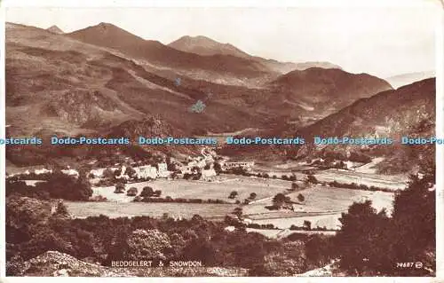 R549086 Beddgelert and Snowdon Valentine Photo Brown 1939
