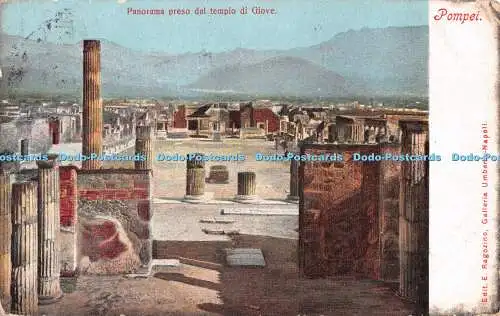 R551225 Pompei Panorama Preso Dal Tempio di Giove E Ragozino Galleria Umberto Na