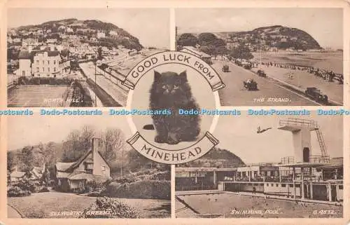 R551705 Good Luck from Minehead G 4832 Sepiatype Valentines Multi View