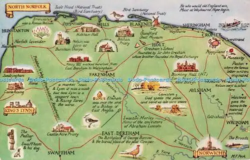 R551795 North Norfolk M F Peck Map Salmon 1972